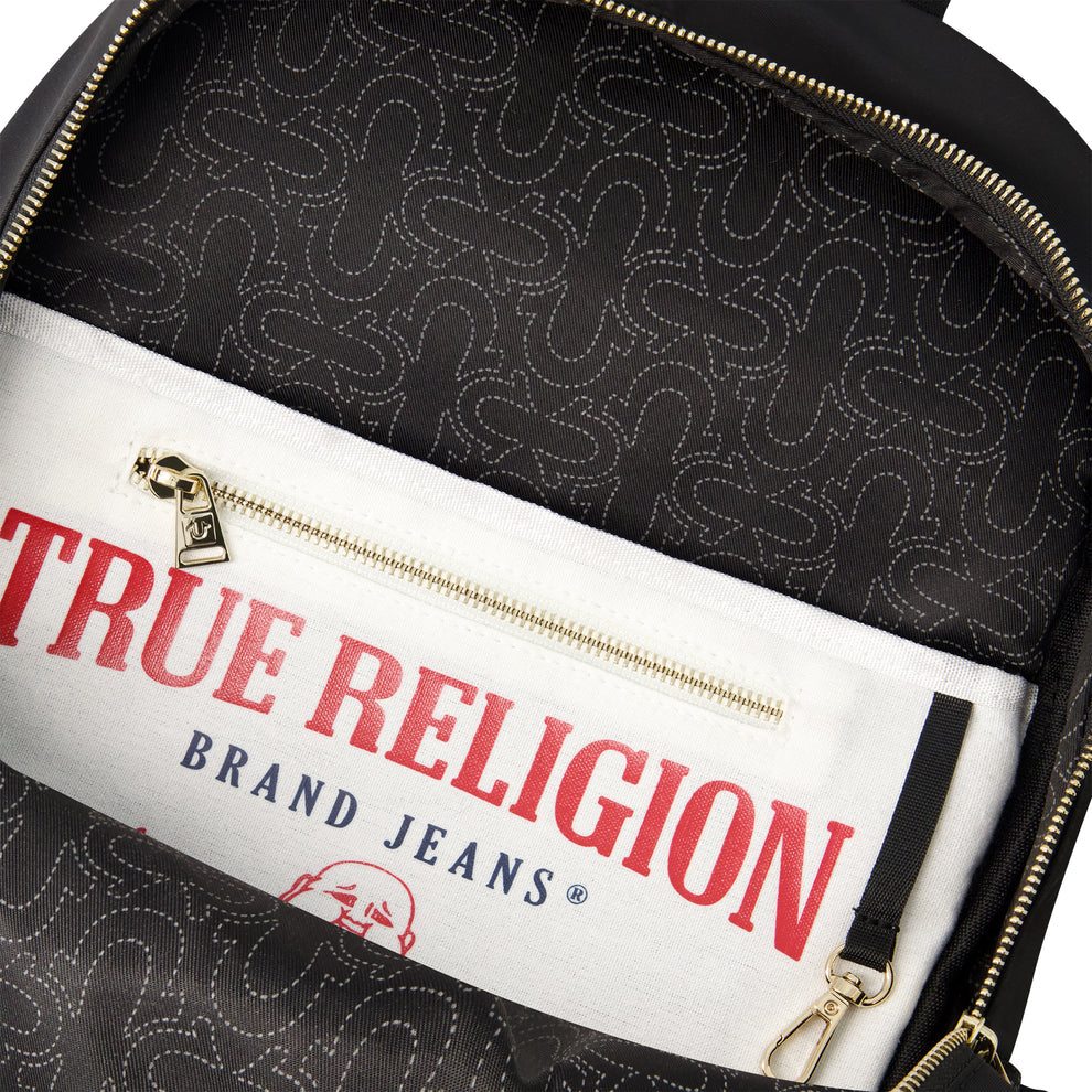 TRUE RELIGION ZIP POCKET HORSESHOE BACKPACK