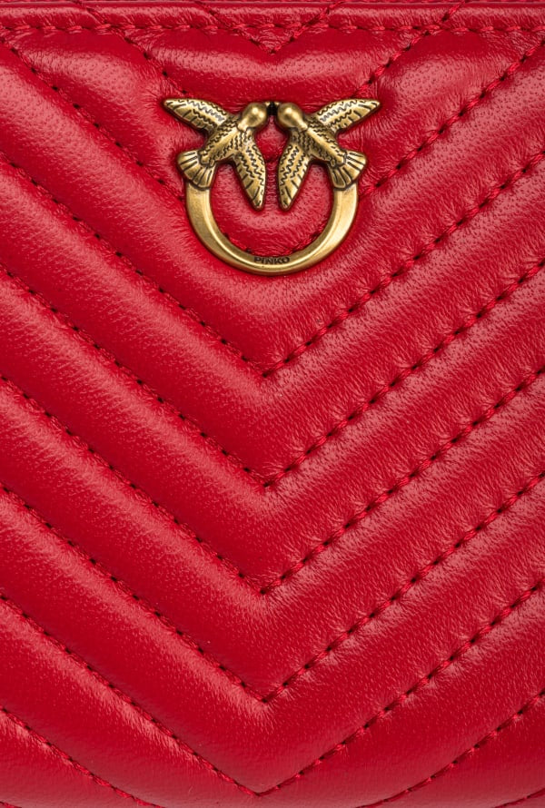 Pinko Square quilted nappa leather zip-around wallet
