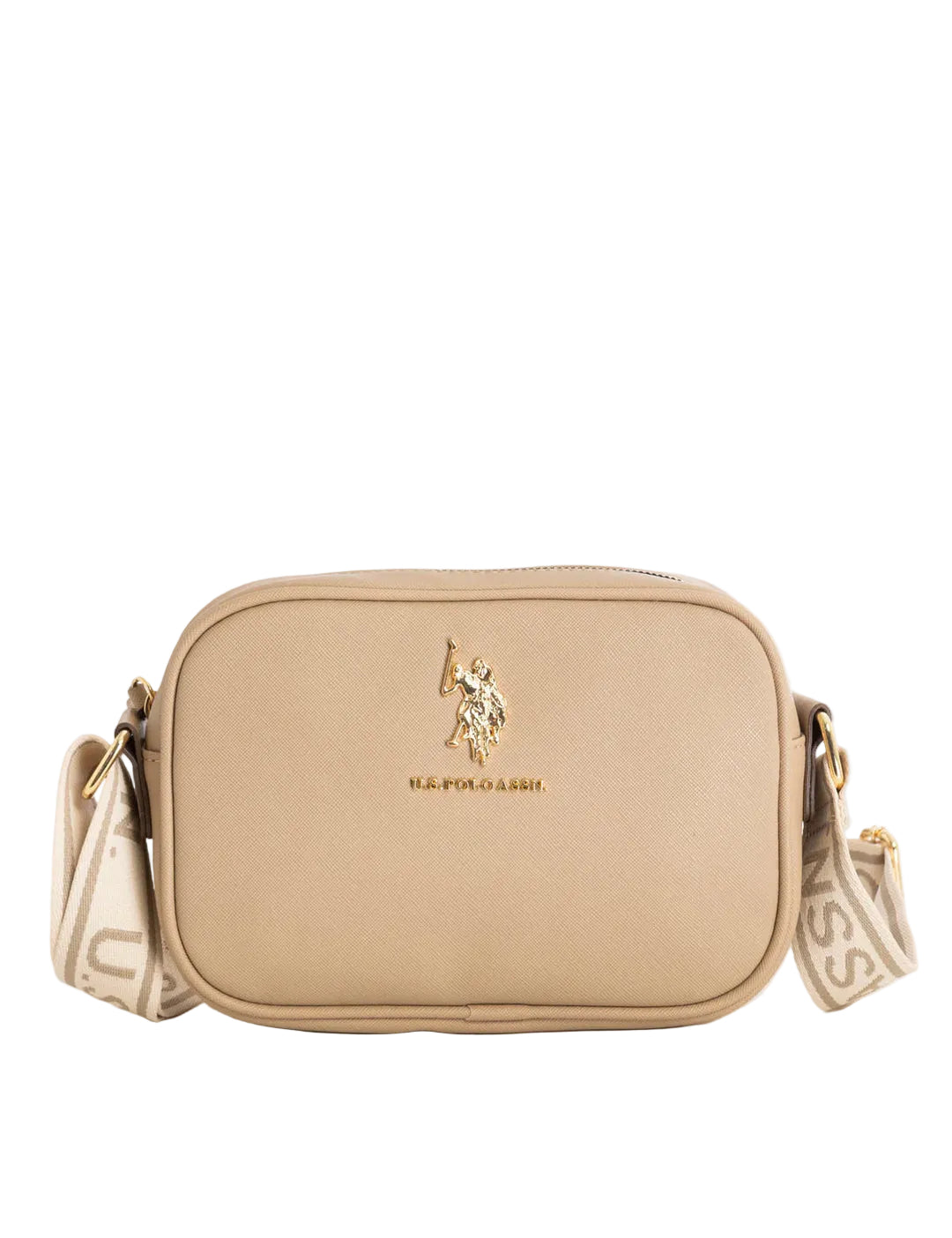 US Polo ASSN Classic Zip Crossbody Bag in Beige