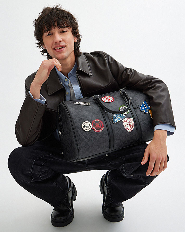 Coach VENTURER Classic Signature Canvas And Badge Handbag