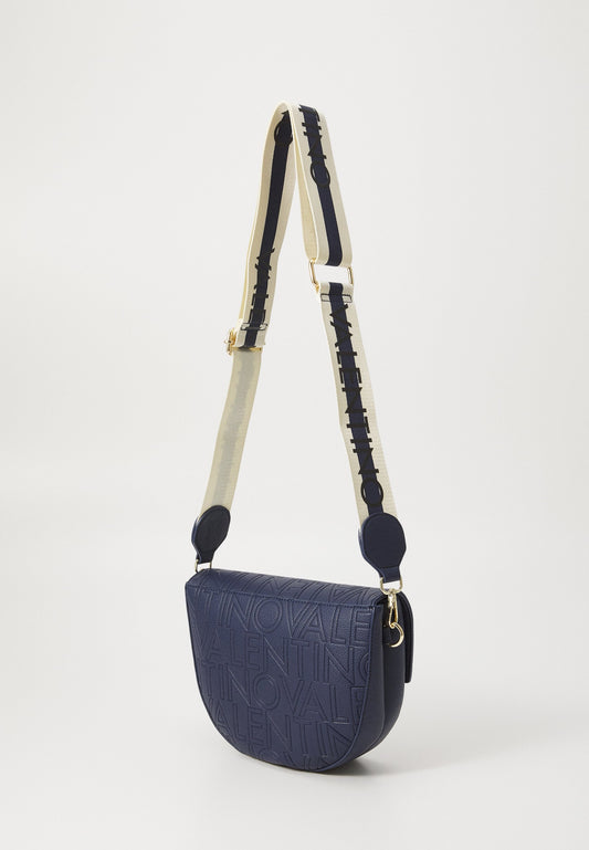 Valentino Pansy women's blue polyurethane handbag with embossed logo