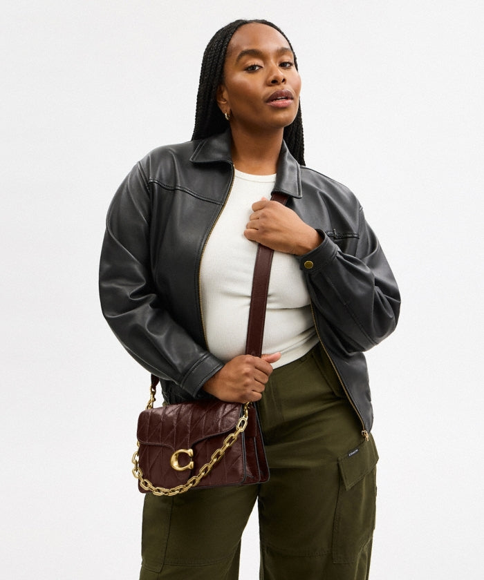 Coach Chain Tabby Shoulder Bag With Quilting in maple