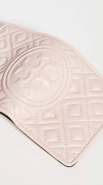 Tory Burch Women's Fleming Card Case Wallet Shell Pink