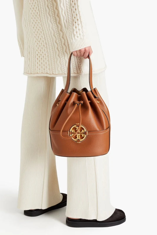 TORY BURCH Rent Miller pebbled-leather bucket