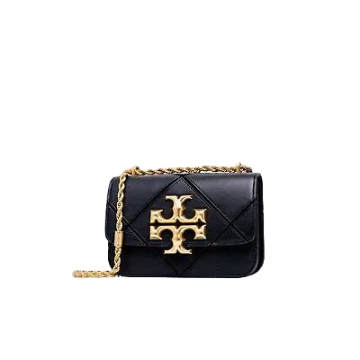 Tory Burch Eleanor Diamond Quilted Mini Black Camera Shoulder