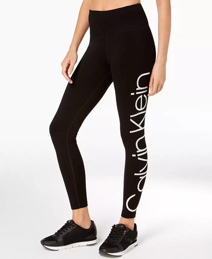 Calvin Klein Performance Jumbo-Logo High-Rise Leggings size L