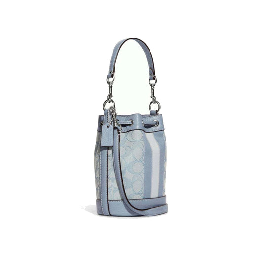 Coach Dempsey Small Bucket Bag in Marble Blue Signature Jacquard