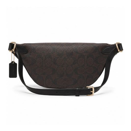 Coach Signature Coated Canvas Belt Bag in Dark Brown
