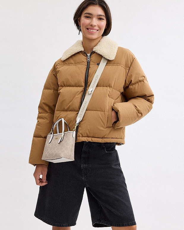 Coach City Mini Tote Bag In Signature Canvas gold/sand/chalk