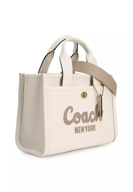 Coach Cargo Tote Bag 26 leather in white