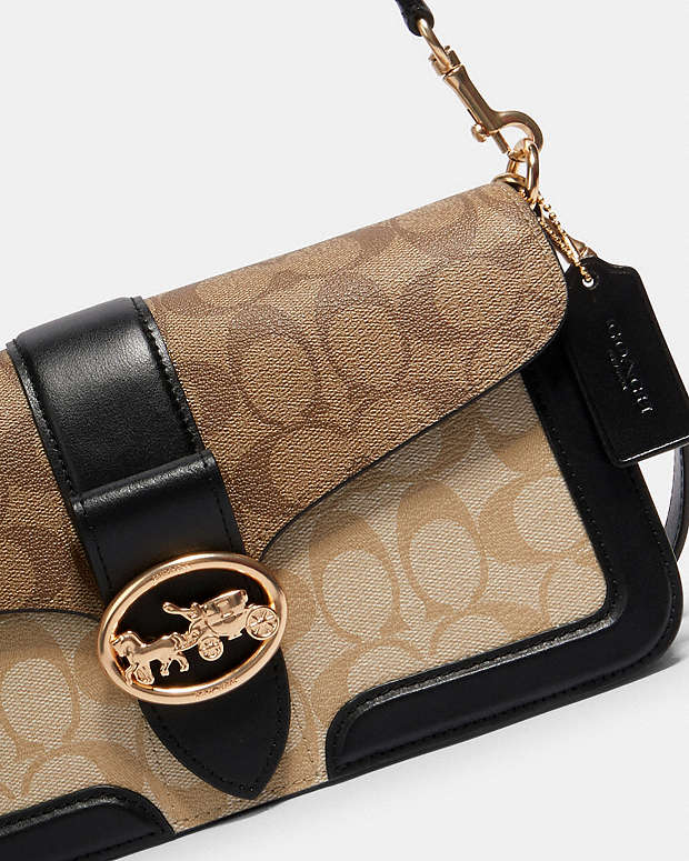 Coach Georgie Shoulder Bag In Blocked Signature Canvas