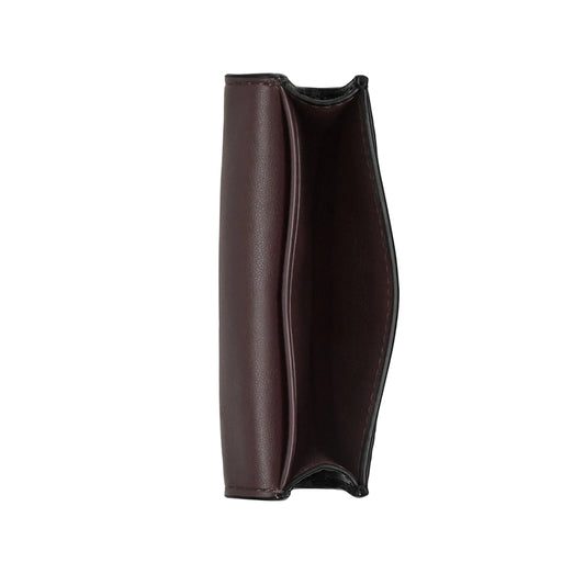 Coach Flap Card Case In Signature Canvas in walnut black