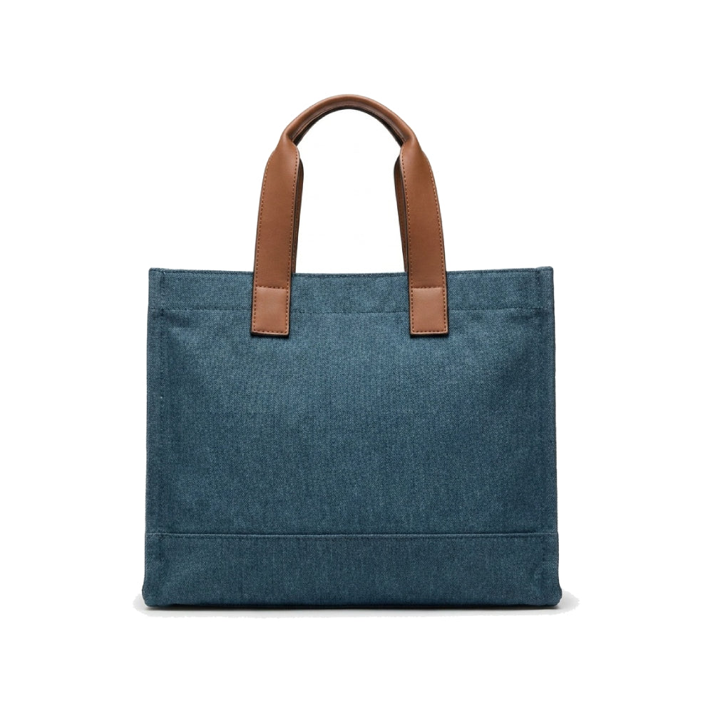 True Religion Medium Buddha Pocket Tote Bag In Blue Denim