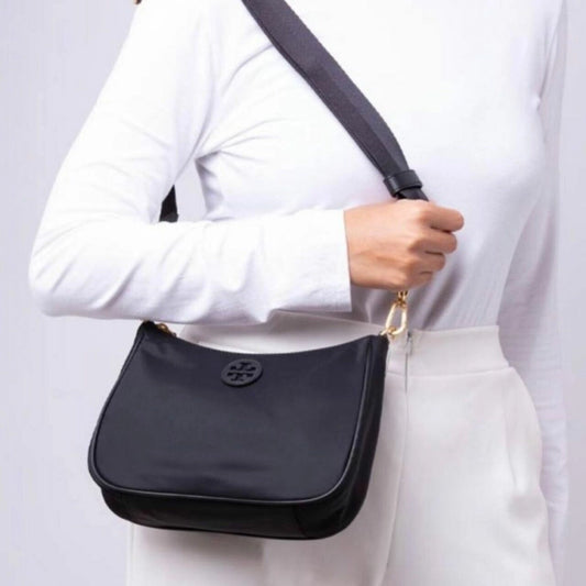 Tory Burch Nylon Web Convertible Crossbody Black