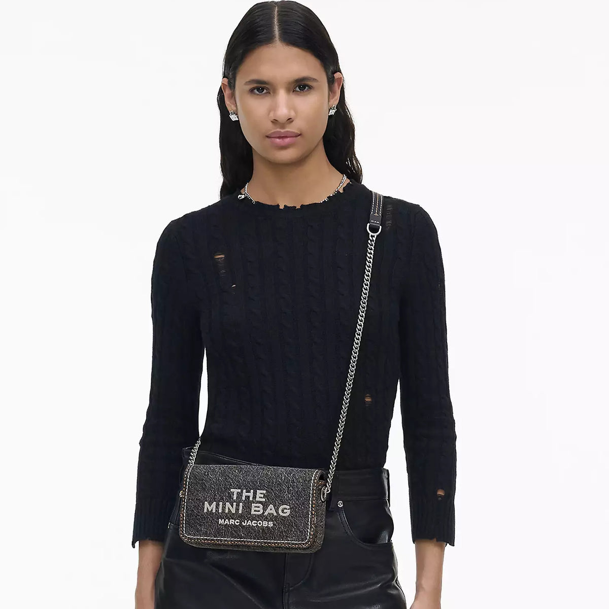 The denim mini chain bag marc jacobs