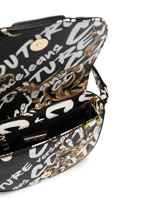 VERSACE JEANS COUTURE BAROQUE LOGO SPACE CROSSBODY BAG