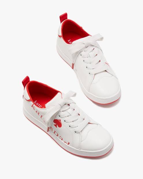 Kate spade Optic White/Pink Peppercorn Nikki sneaker size 9