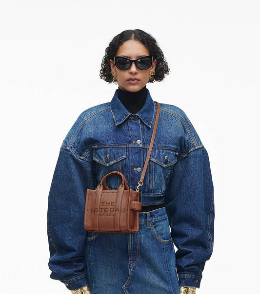 THE LEATHER CROSSBODY TOTE BAG MARC JACOBS MICRO