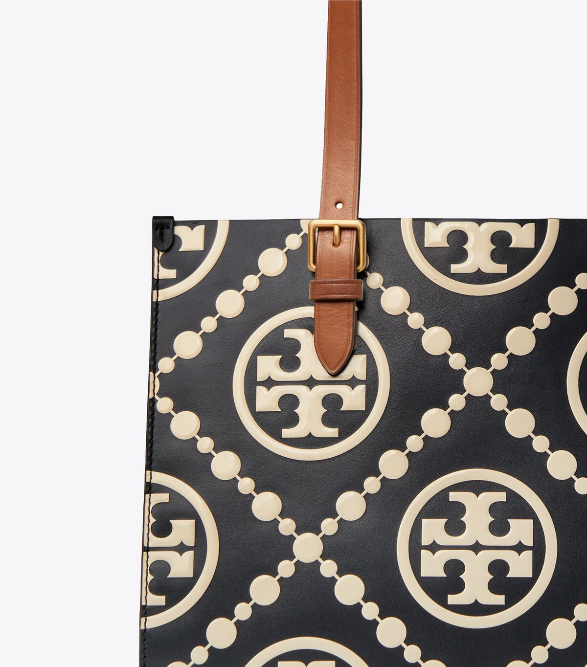 SMALL T MONOGRAM CONTRAST EMBOSSED TOTE TORY BURCH
