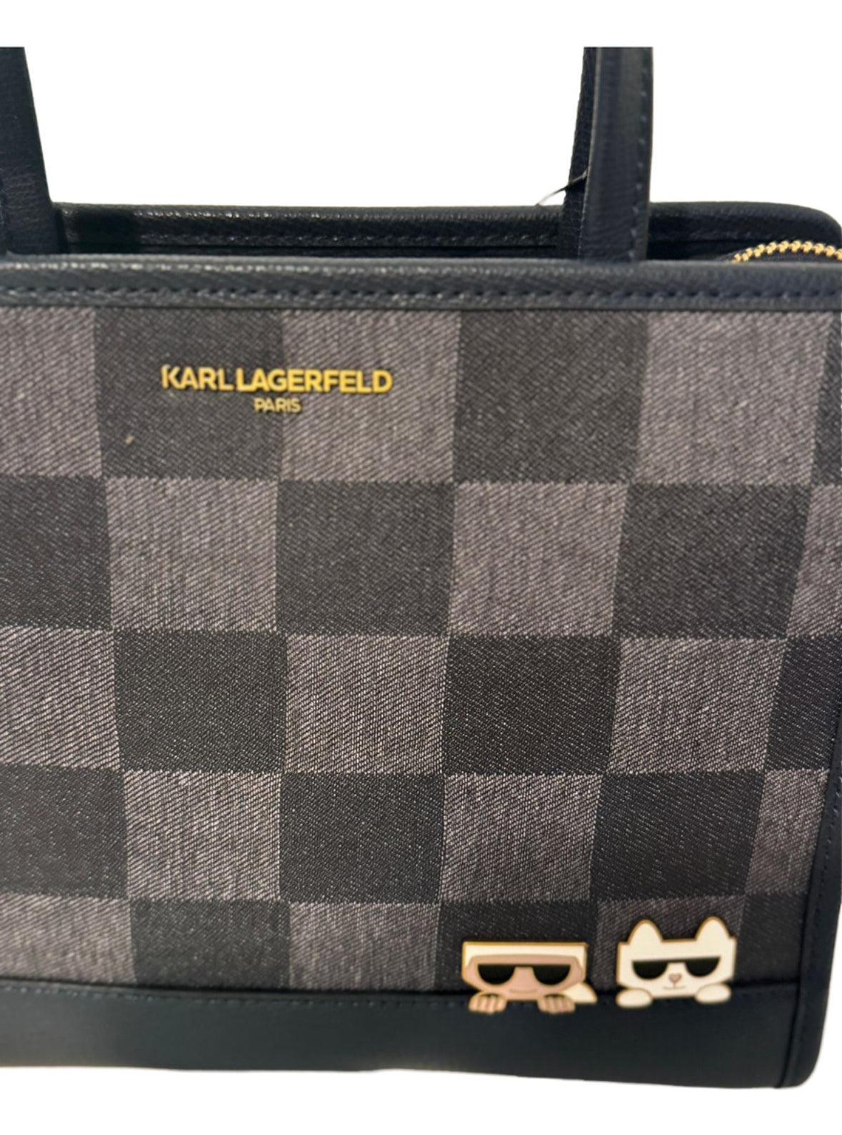 Karl Lagerfeld Paris Maybelle Satchel Crossbody Bag Blue/Ind Checkered