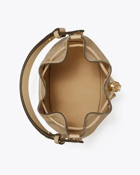 Tory Burch T Monogram bucket bag in beige