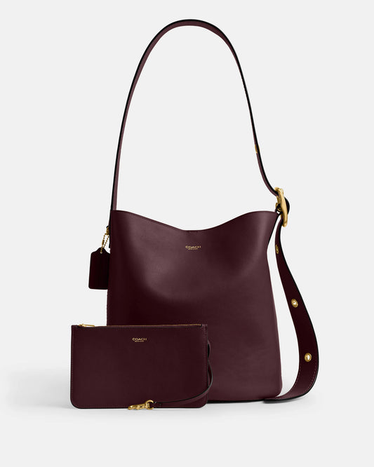 Coach Bleecker Bucket Bag in Burgundy