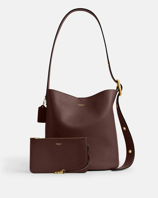 Coach Bleecker Bucket Bag in dark brown