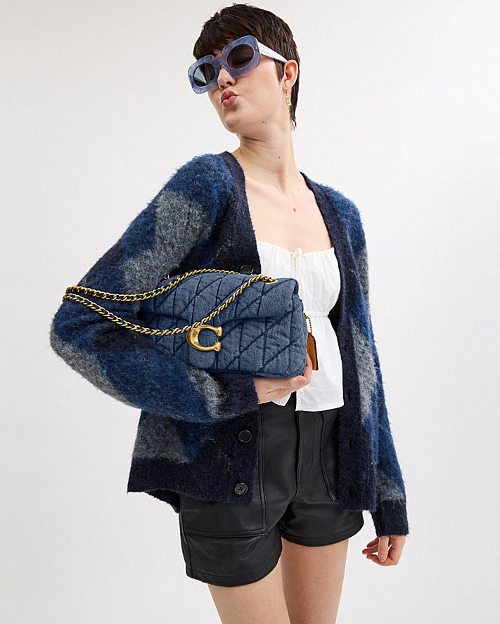 COACH TABBY 26 QUILTED DENIM SHOULDER BAG
