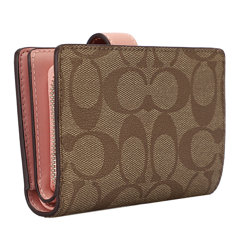COACH MEDIUM CORNER ZIP WALLET IN SIGNATURE CANVAS
