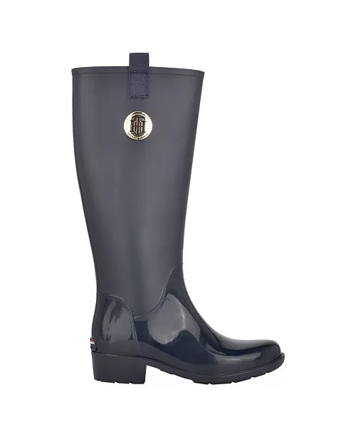 Tommy Hilfiger Women's Karissa Pull On Rain Boots 9M dark blue