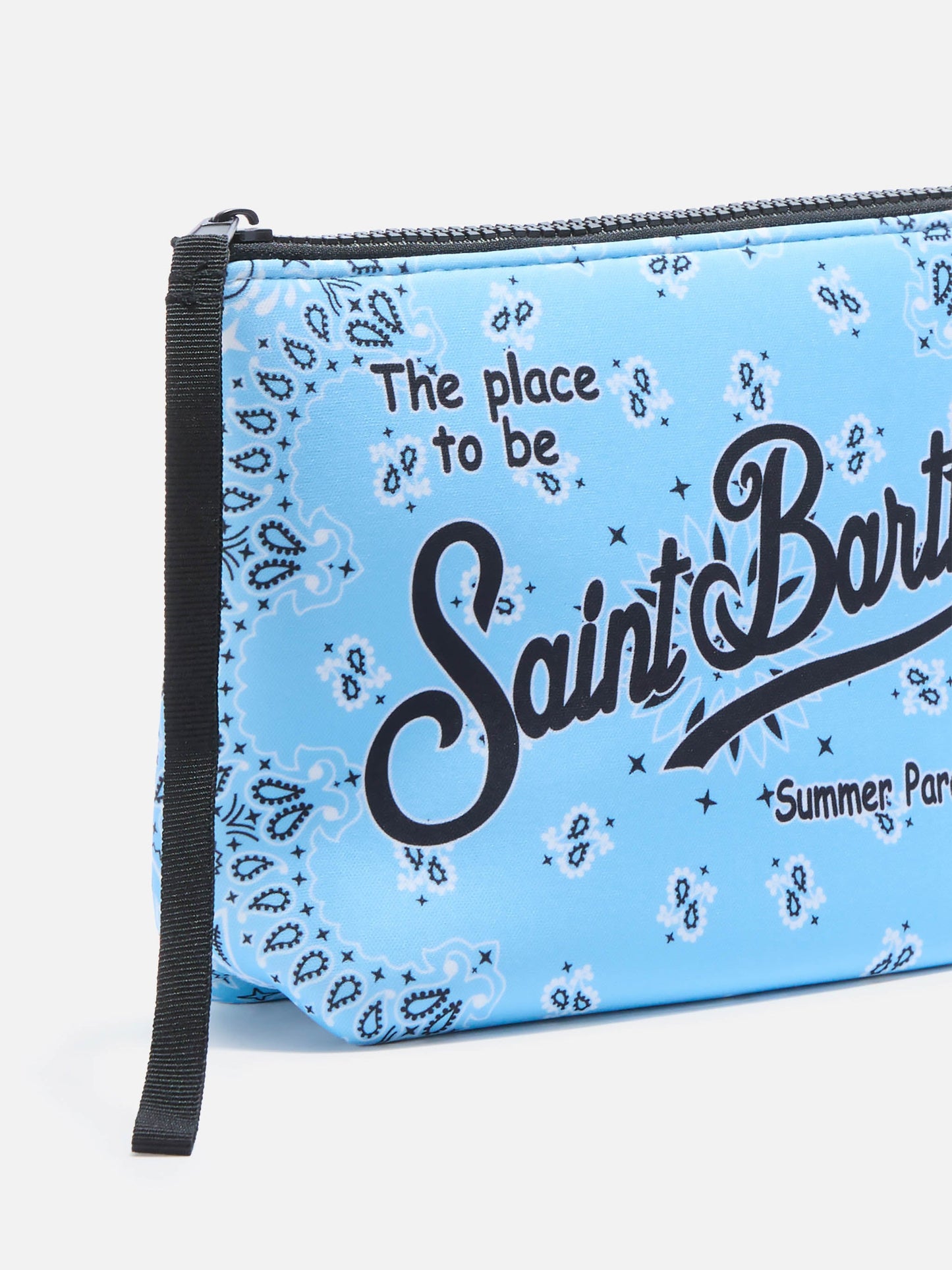 MC2 SAINT BARTH ALINE SCUBA POUCH WITH LIGHT BLUE BANDANA PRINT