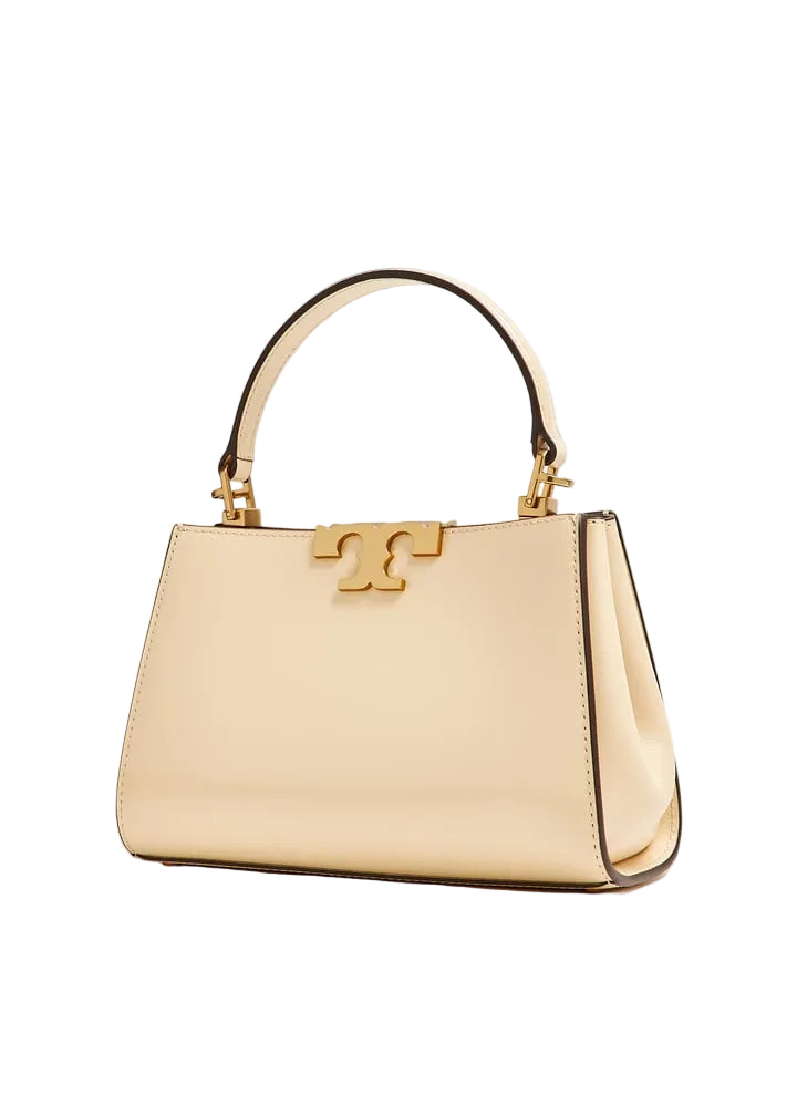 Tory Burch Mini Eleanor Satchel in Beige leather with Gold-Tone hardware