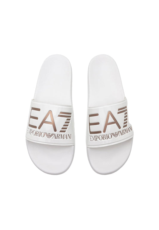 EA7 Emporio Armani UNISEX - Pool Slides - White / Rose
