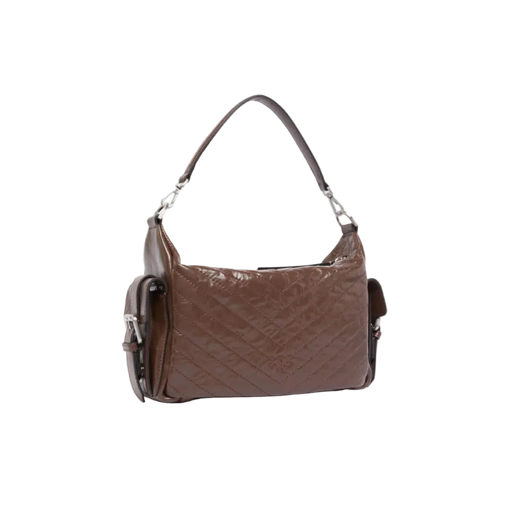 PINKO Cargo Shoulder Bag In Dark Brown