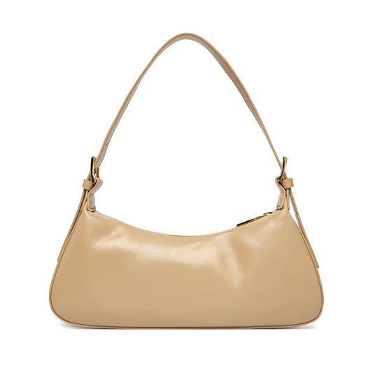 Love Moschino Soft Leather Shoulder Bag in Taupe