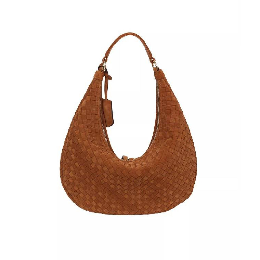 Abro Hobo Nana Leather Suede woven Standard in Cuoio