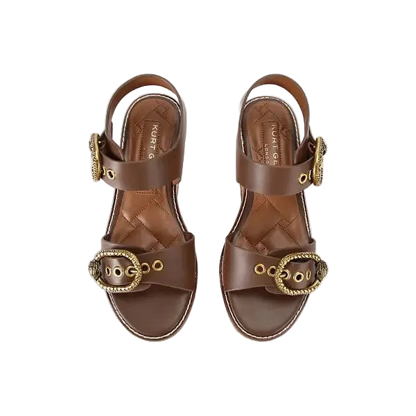 Kurt Geiger Mayfair Buckle-Embellished Leather Platform Sandals
