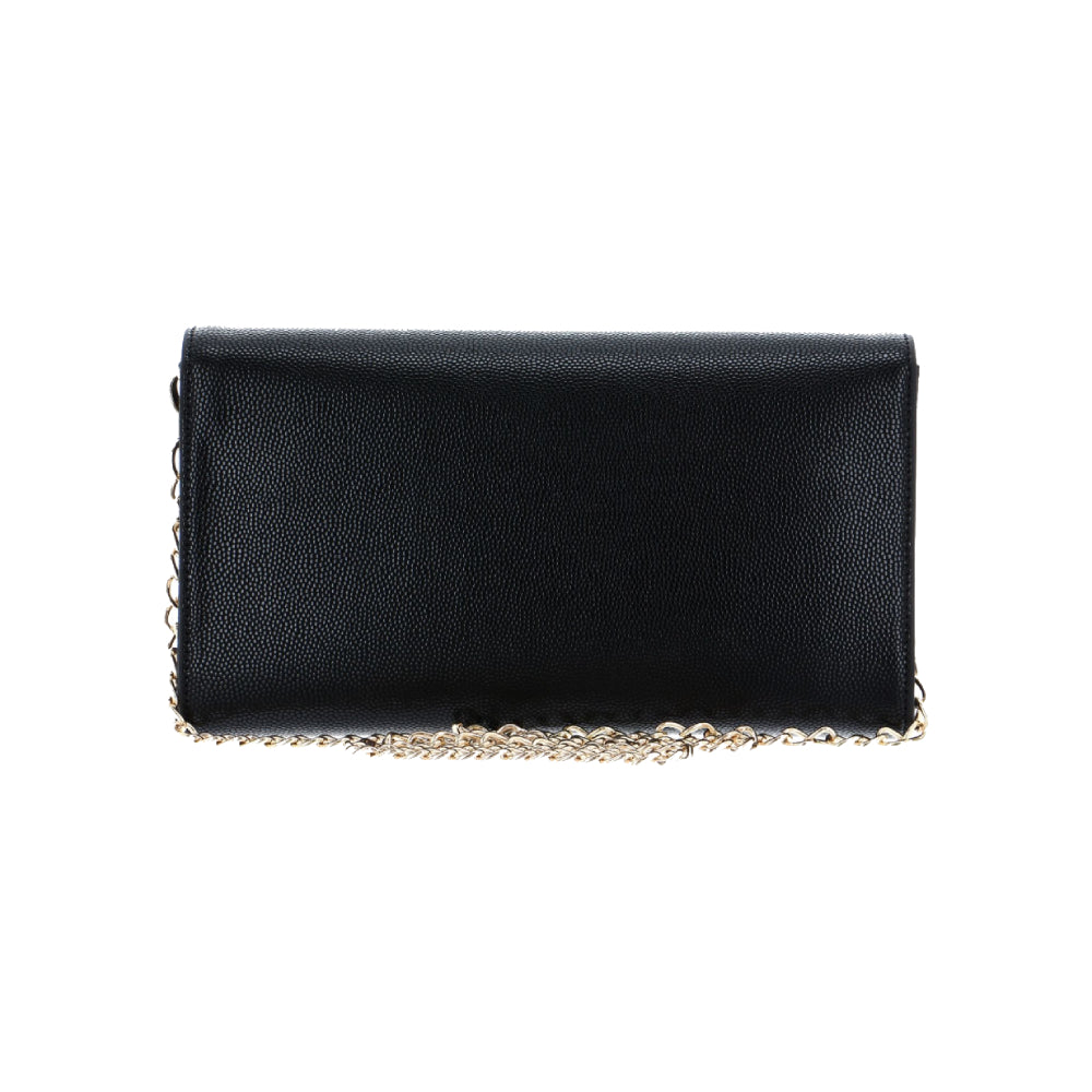 Valentino Divina Pouch With Shoulder Strap In Black/Gold