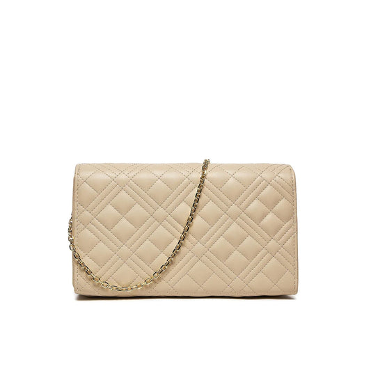 Love Moschino Quilted Logo Crossbody Bag in Beige