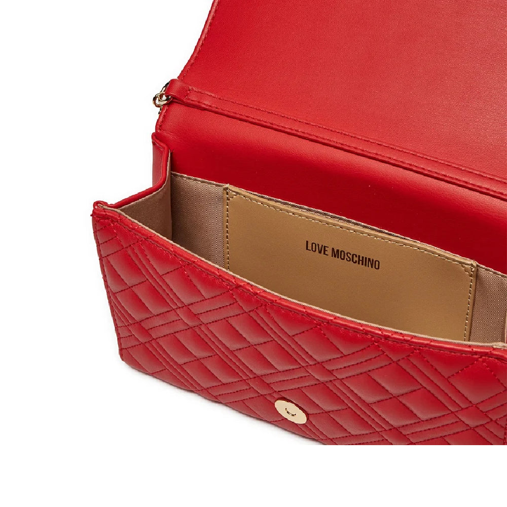 Love Moschino Quilted Logo Crossbody Bag in Red