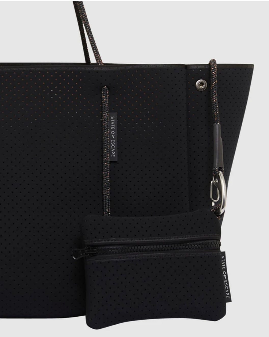 State of Escape™ tote in black / saddle (dual tone) in large