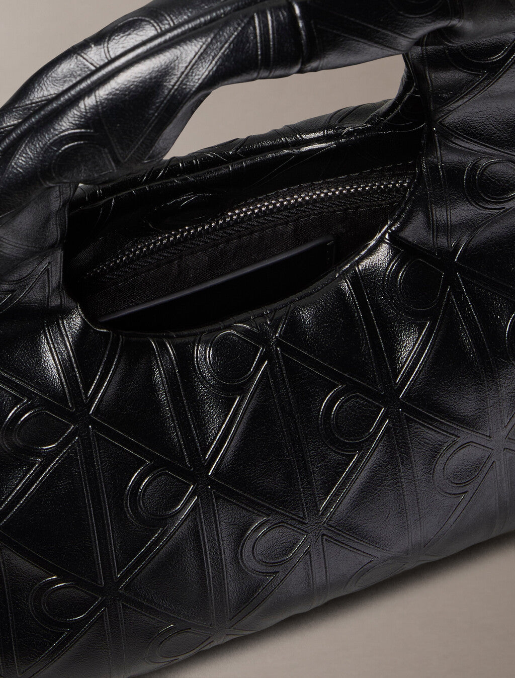 Calvin Klein Puffer Emblem Logo Small Bag in Black