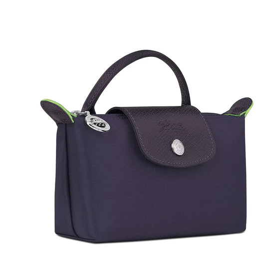 LONGCHAMP LE PLIAGE GREEN MINI POUCH- BILBERRY