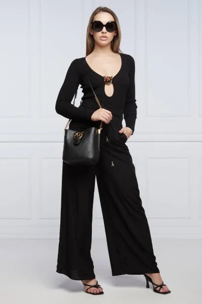 Pinko Leather Bag Love Bucket Wave Logo