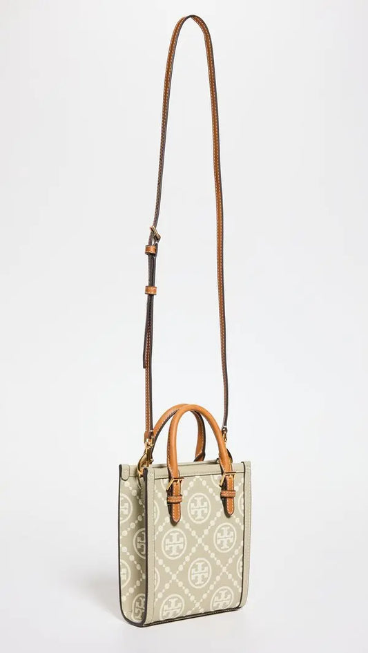 TORY BURCH T Mini Monogram Embossed Tote