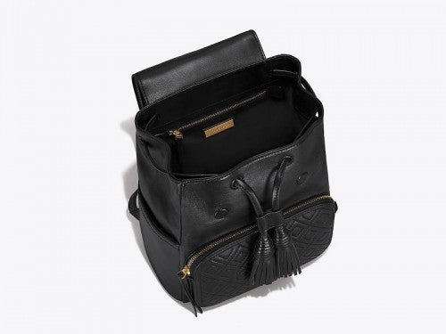 TORY BURCH FLEMING BACKPACK FRONT ZIP POCKET BLACK