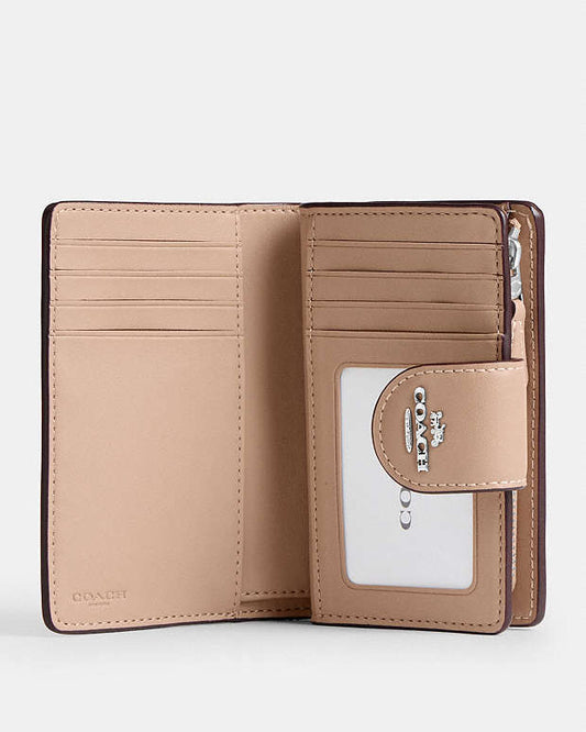 Coach Medium Corner Zip Wallet In Signature Canvas in sand taupe