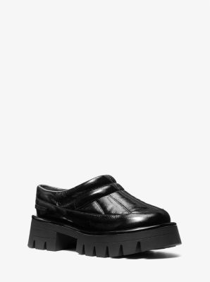 MICHAEL MICHAEL KORS Barton Crackled Patent Leather Slipper size 7M