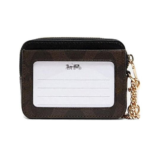 Coach Zip Card Case In Signature Canvas