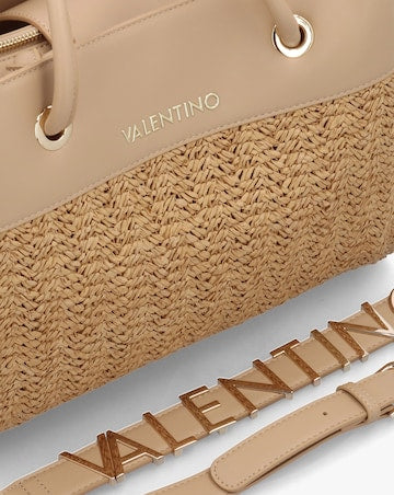 Valentino Alexia Small Raffia Shopper Tote Bag